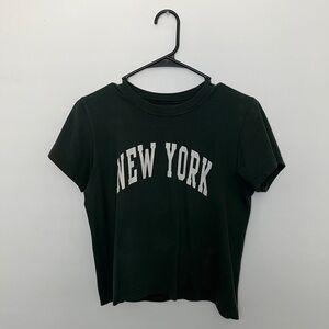 Brandy Melville One size Dark green New York baby tee
